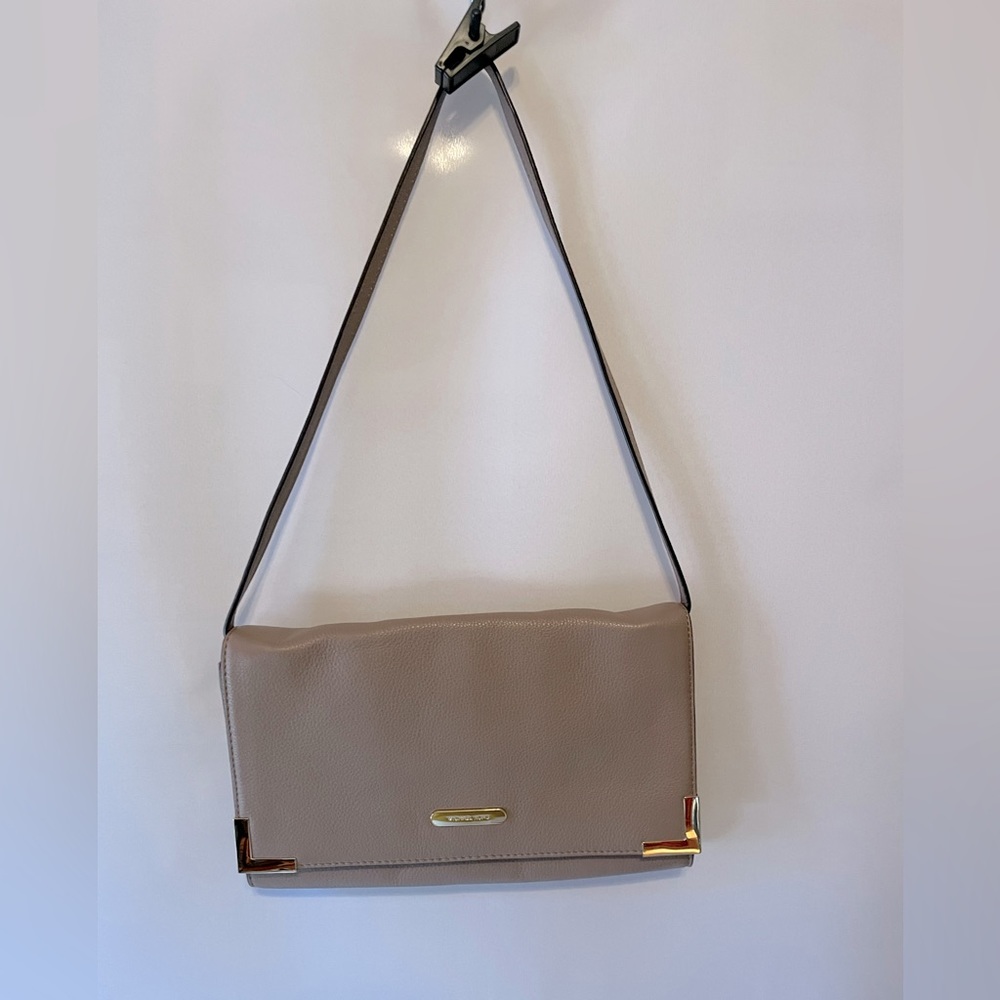 Michael Kors clutch with removable strap. Leather Taupe color. New Without Tag